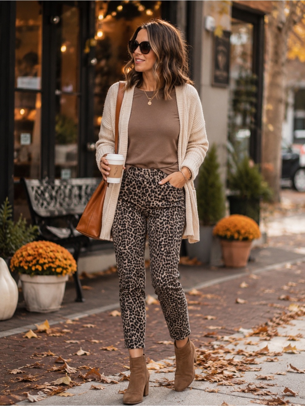 Cabi Leopard Ponte Pants Size 4 Slim Ankle Stretch Animal Print